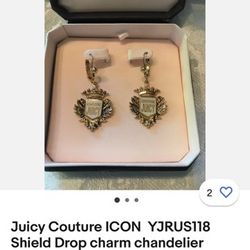Juicy Couture Icon Shield 🛡️ Drop Charm Earrings!!!! 