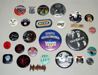 Vintage Rock Concert Button Collection