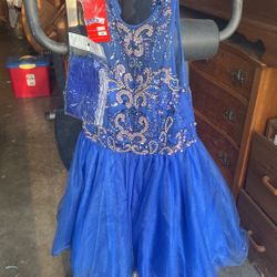 Prom. Dress, Junior Size Medium, With Shawl.