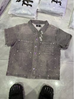 Mixed Emotions Paisley Denim Grey Shirt