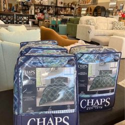 Comforter Set 2-Piece Reversible Microfiber Kids Plaid Bedding - Blue/Green - Size Twin, New in Box