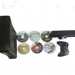 TESTED Xbox 360 Console With Controller, 6 Games, Original Box, Kinect And Cords