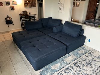 Blue sectional couch