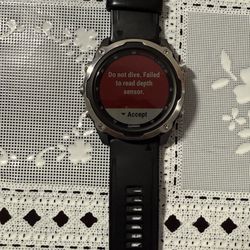 Garmin Descent Mk2 GPS Watch - Stainless Steel with Black Band