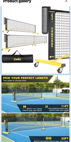 22FT Portable Pickleball Net Set with Wheels & Carry Bag