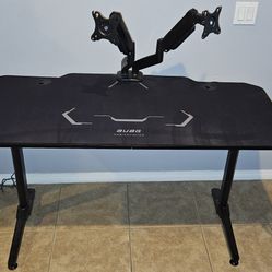 Auag Game Station Desk with Dual Monitor Mount