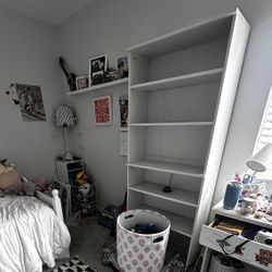Tall White Book Shelf 