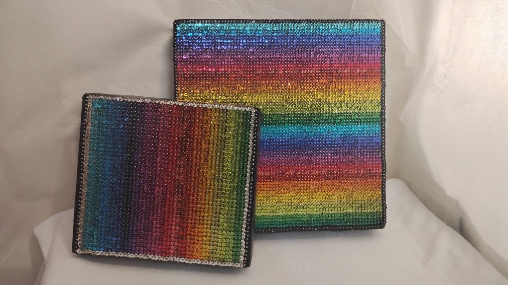 Handmade Sequined Squares – Set of 2 (Glitz Level: Expert)