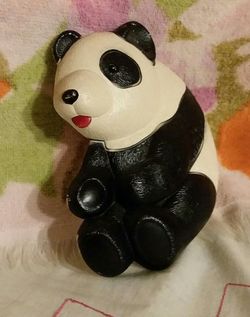 Vintage Chalkware Panda Plaque