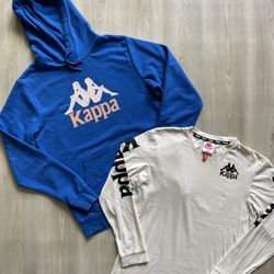 Lot Of 2 Kappa Pullover Logo Hoodie And Sweatshirt Mens Small