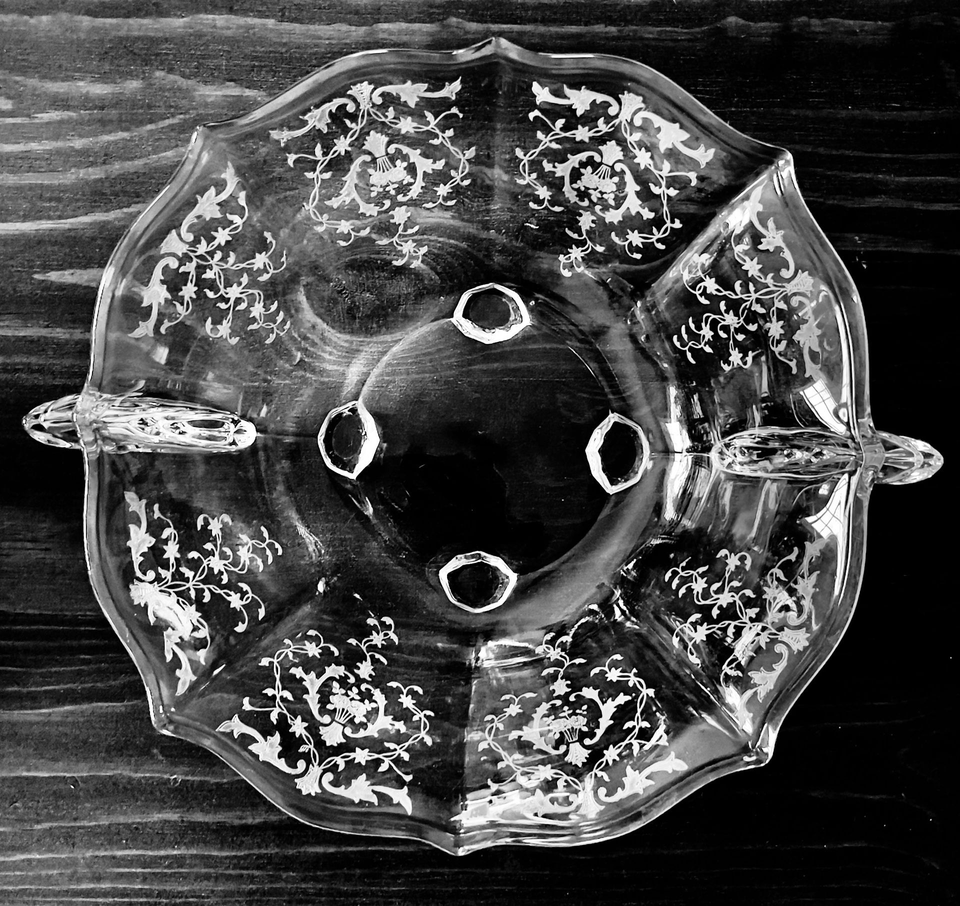 Fostoria Baroque 4 Footed Bowl w/Handles