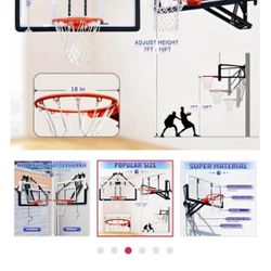 DEFULION 54.5" WALL MOUNTED BASKETBALL HOOP ADJUSTABLE HEIGHT BASKETBALL GOAL INDOOR OUTDOOR USE EASY ASSEMBLE PERFECT FOR GARAGE FITNESS CENTER BARN