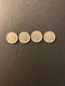 Coins – Buffalo Nickels – 1930P/35P/36P/37P – all full 4 digit dates – Total 4 Coins