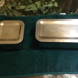 Stainless Steel Revere Ware Fridge Food Storage Container +Lid Small 4" and 8” Square both for $30.00 