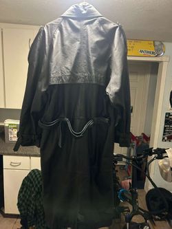 Vintage Phase 2 Black Leather Gothic Trench Coat