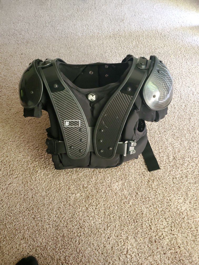 2in1 Carbon Fiber Football shoulder pads size small