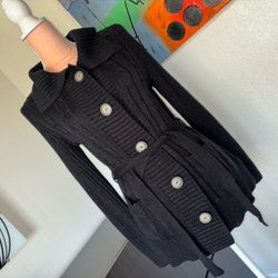 Black Knit Cardigan Jacket
