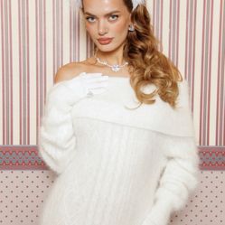 nana Jacqueline knit white dress