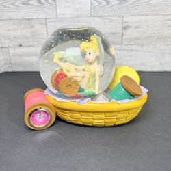 Disney Peter Pan, Pretty Little Pixie Tinker Bell Snow Globe & Clock, 4 1/4"