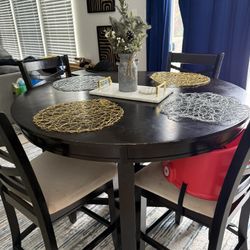 Solid Wood Counter Height Table w/Chairs