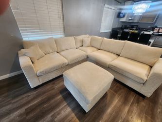 New Sectional in corduroy fabric