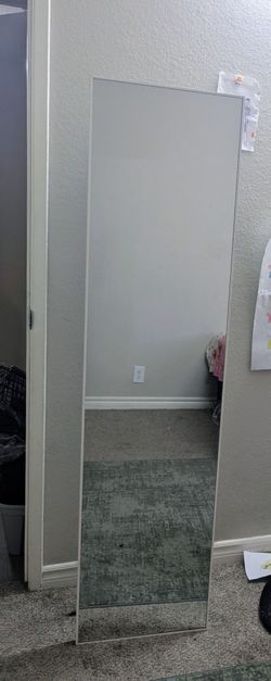Full size white mirror with stand