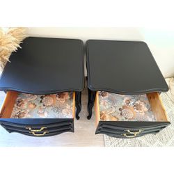Refinished Vintage Pair Of Nightstands | End Table Set