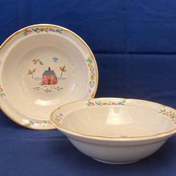 Vintage International Stoneware Heartland cereal or soup bowls set of 2