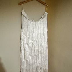 White Fringe Two Piece Set