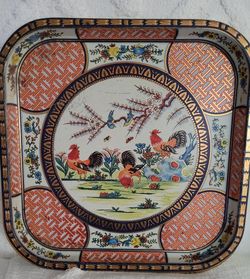 Vintage Daher Decorated Ware Rooster Metal Tray 
