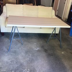 Ikea Metal Table Legs With White Wood Table Top Dining Desk