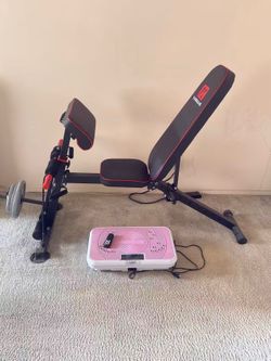 Adjustable Weight Bench + Vibration Plate Exercise Machine Bundle