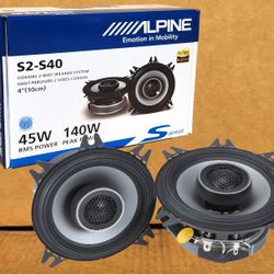 Alpine S Series Car Speakers Set 4" 2-Way Coaxial Speaker System 140 Watts S2-S40 🚨 Payment Options Available 🚨 No Credit Needed 🚨 