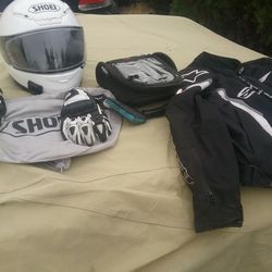 Ridding Gear For Street BIKES  I The Helmet Is Not For Sale