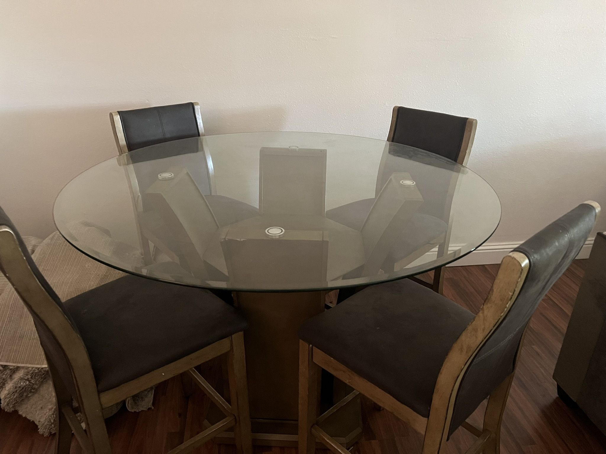 Glass Table High Top With Chairs 