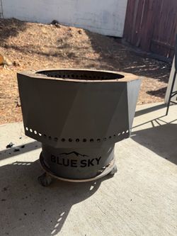 Blue sky bonfire pit