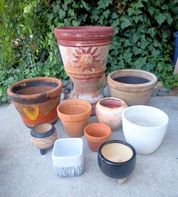 Pots Terracotta - Ceramic - 1 Resin the Tall Sun Pot Measures 22" T X 15 1/2" W Ten Pots for 35