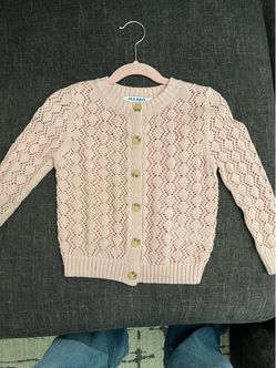 Old Navy Kids Pink Pointelle Knit Cardigan