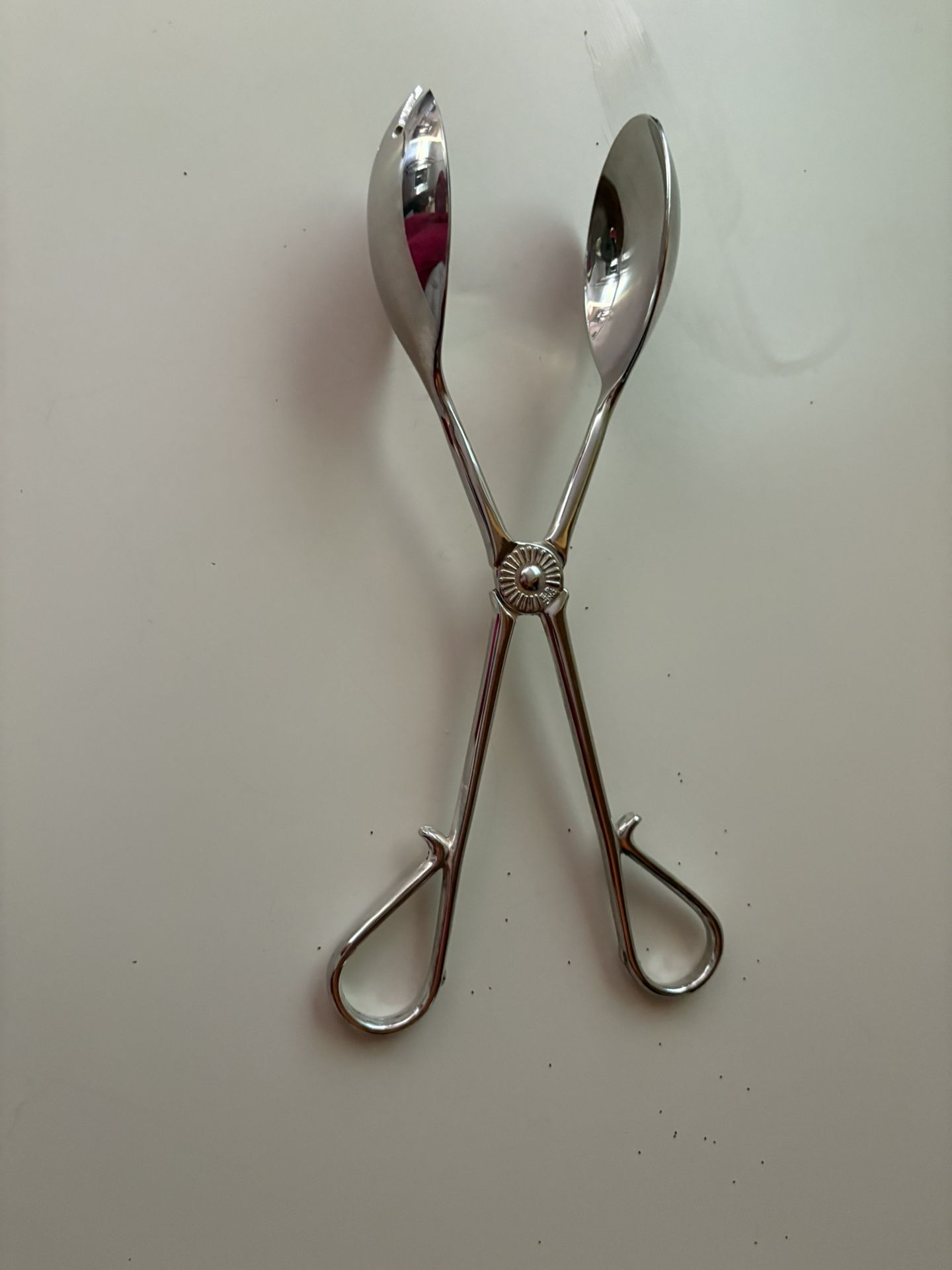 Vintage Silver Plated EP Zinc Salad Tongs Serving Scissors