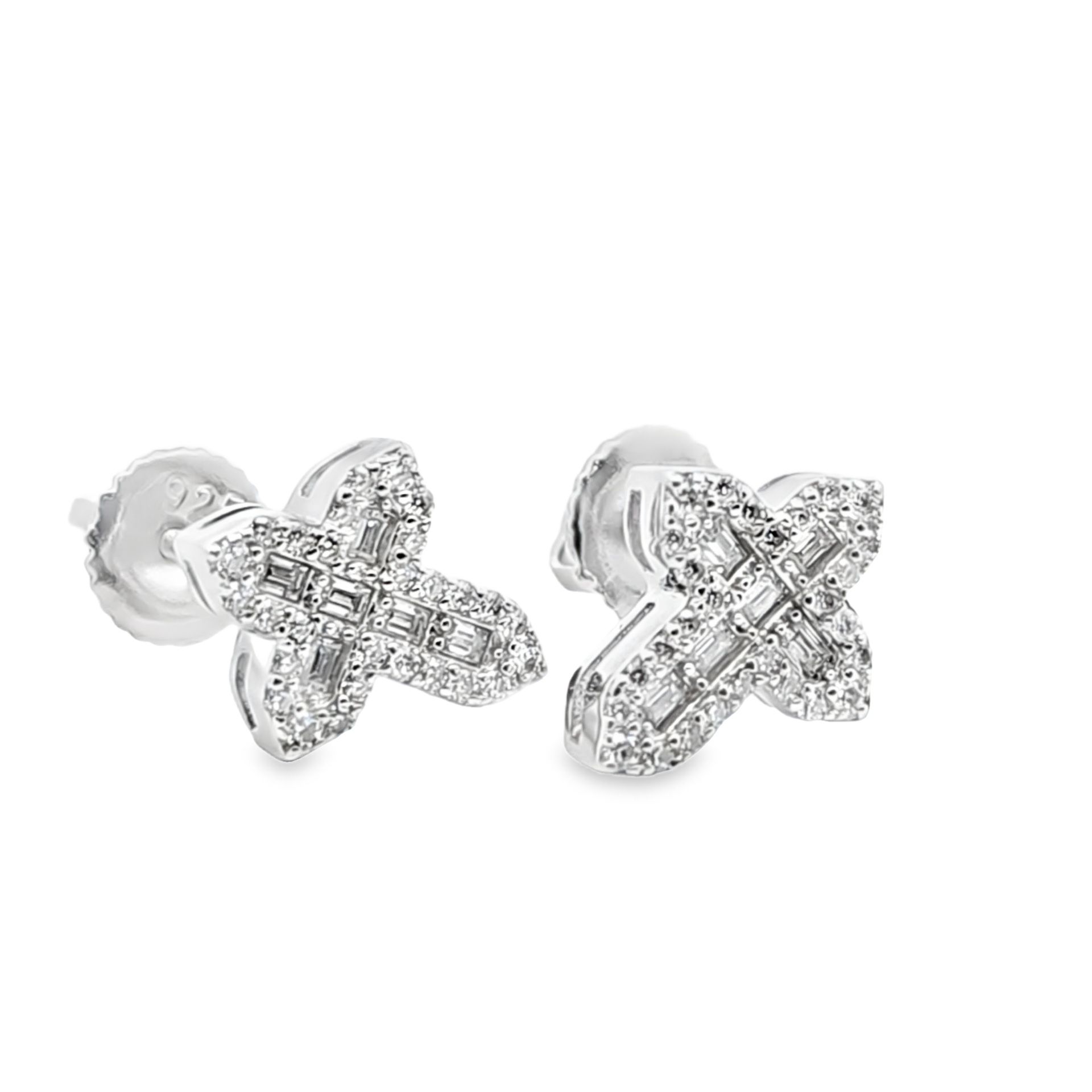 Sterling Silver VVS t 1.12 CTW Fancy Earring