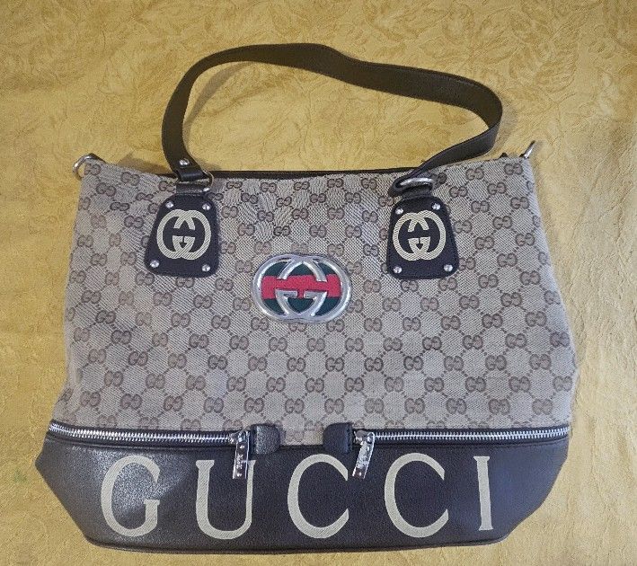 Gucci Brown Monogram Canvas Medium Vintage Tote Bag