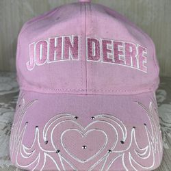 John Deere Pink Women’s Adjustable Hat Cap Nothing Runs Like A Deere  
