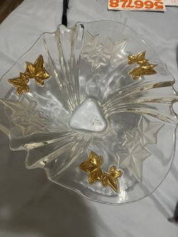 Gold Leaf Glass Bowl