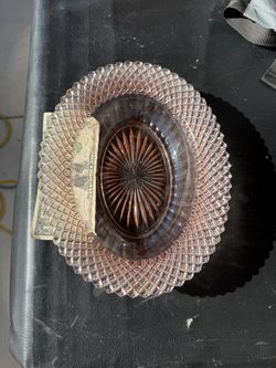 Pink Glass Candy Dish 