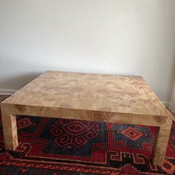 Vintage Postmodern Large Coffee Table Faux Burl 