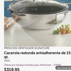 Cacerola Anthiaderente De 15qts Princess House