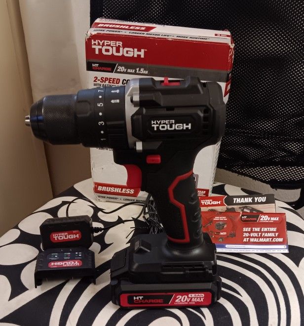 New HYPER TOUGH 20V CORDLESS HAMMER DRILL