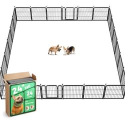 FXW Rollick Unleashed Dog Playpen for Indoor, Yard, RV Camping, 24 inch 24 Panels for Small and Puppy Dogs, Black