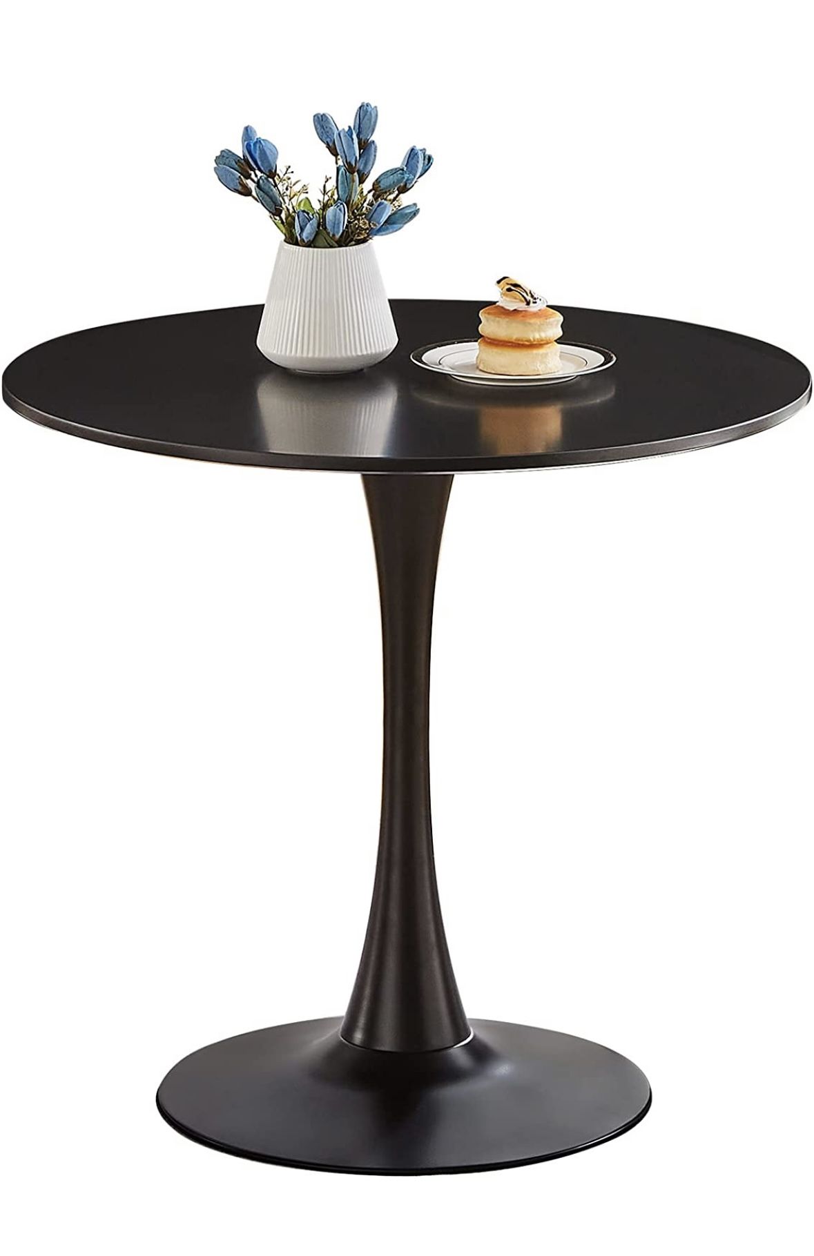 Modern Black Pedestal Table 