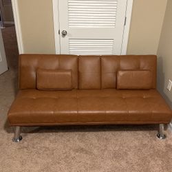 Brown Leather Futon 75